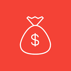 Image showing Money bag line icon.