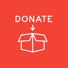 Image showing Donation box line icon.