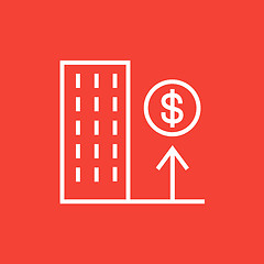 Image showing Growth of real estate market line icon.