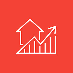 Image showing Graph of real estate prices growth line icon.