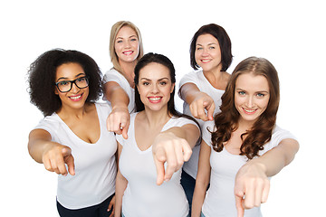 Image showing group of happy women pointing finger on you