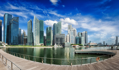 Image showing Singapore skyline panorama