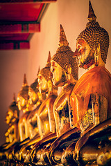 Image showing Sitting Buddha statues, Thailand