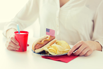 Image showing woman celebrating american independence day