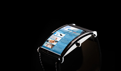 Image showing close up of smart watch with news web page