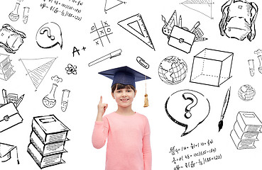 Image showing happy girl in bachelor hat or mortarboard