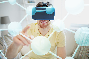 Image showing young man in virtual reality headset or 3d glasses