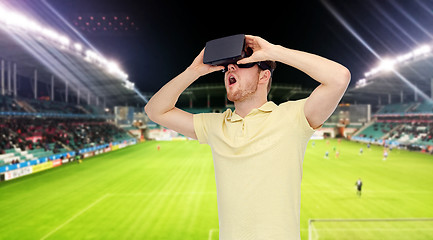 Image showing man in virtual reality headset over football field