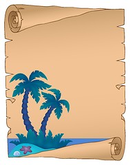 Image showing Parchment with tropical island theme 4