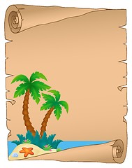 Image showing Parchment with tropical island theme 3