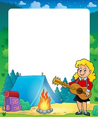 Image showing Summer frame with girl guitar player