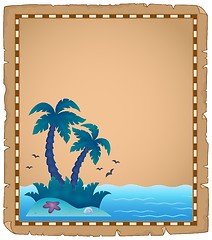 Image showing Parchment with tropical island theme 2