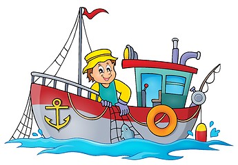 Image showing Fishing boat theme image 1