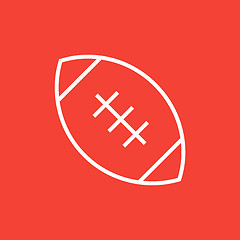 Image showing Rugby football ball line icon.