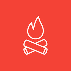 Image showing Campfire line icon.