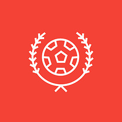 Image showing Soccer badge line icon.