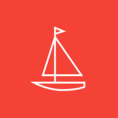 Image showing Sailboat line icon.