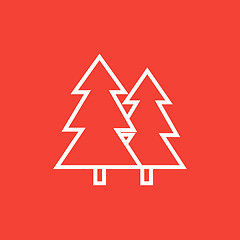 Image showing Pine trees line icon.