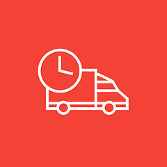 Image showing Delivery truck line icon.