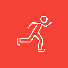 Image showing Speed skating line icon.