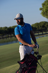 Image showing golfer  portrait at golf course