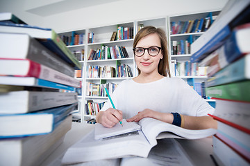 Image showing student study in library