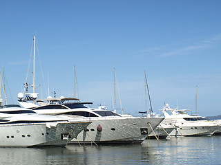 Image showing yachts in french riviera harbor