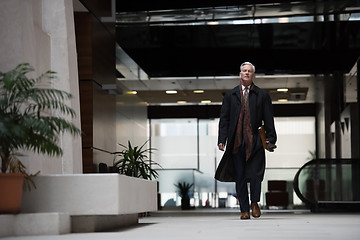 Image showing handsome senior business man walking