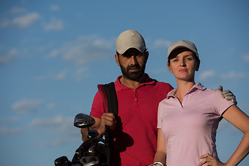 Image showing portrait of couple on golf course