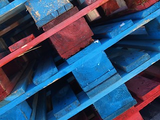 Image showing red and blue pallet background