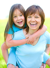 Image showing Portrait of a happy mother with her daughter