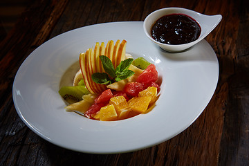 Image showing Healthy salad made of fresh fruits