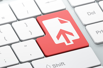 Image showing Web design concept: Upload on computer keyboard background