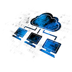 Image showing Cloud technology concept: Cloud Network on Digital background