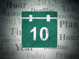 Image showing Time concept: Calendar on Digital Data Paper background