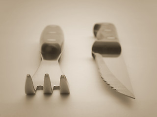 Image showing Knife and fork