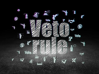 Image showing Politics concept: Veto Rule in grunge dark room