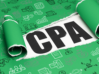 Image showing Business concept: black text CPA under the piece of  torn paper