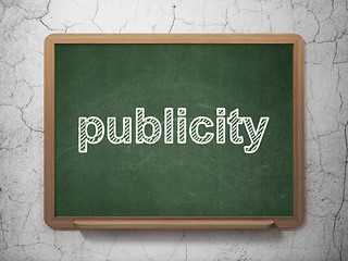 Image showing Marketing concept: Publicity on chalkboard background