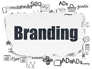 Image showing Advertising concept: Branding on Torn Paper background