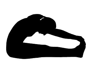 Image showing Silhouette of woman doing yoga