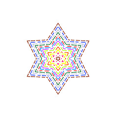 Image showing Colorful dotted line pattern star 