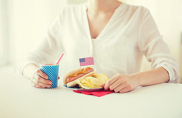 Image showing woman celebrating american independence day