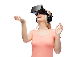 Image showing woman in virtual reality headset or 3d glasses