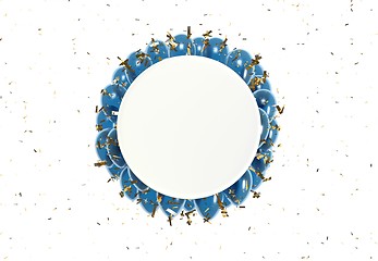 Image showing circle badge and blue balloons