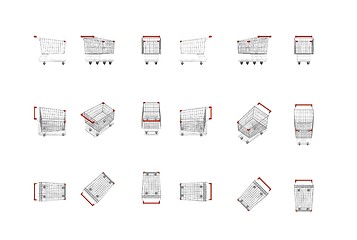 Image showing empty supermarket carts