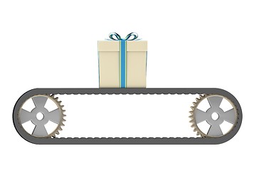 Image showing conveyer belt and gift