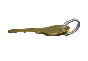 Image showing gold key with silver ring