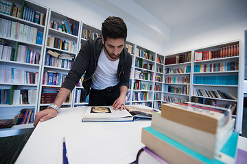 Image showing student study  in school library