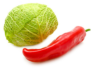 Image showing Cabbage and Pepper